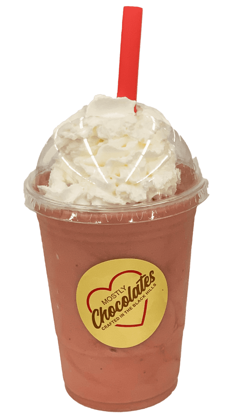 Mostly Chocolates Smoothie with red straw